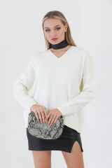 V Yaka Kadın Sweat