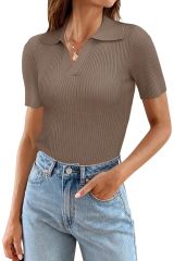 PENY POLO YAKA T-Shirt 7010-1 Kahverengi - 2XL-3XL