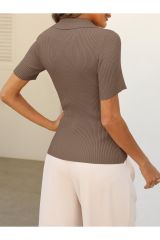 PENY POLO YAKA T-Shirt 7010-1 Kahverengi - S/M