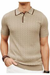 Pastis Polo Yaka Triko T-shirt Vizon - L