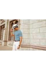 Pastis Polo Yaka Triko T-shirt Mavi - S