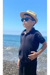 çocuk polo yaka t-shirt Siyah - 5-6