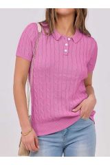 Mercan Polo Yaka Triko T-shirt
