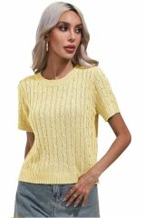 Mercan Bisiklet Yaka Triko T-shirt