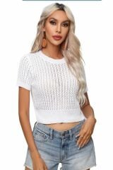 Cherry Bisiklet Yaka Triko T-shirt