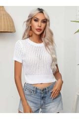 Cherry Bisiklet Yaka Triko T-shirt
