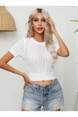 Cherry Bisiklet Yaka Triko T-shirt