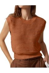 Crochet Bisiklet Yaka Triko T-shirt