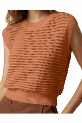 Crochet Bisiklet Yaka Triko T-shirt