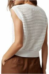 Crochet Bisiklet Yaka Triko T-shirt