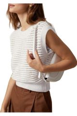 Crochet Bisiklet Yaka Triko T-shirt