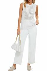 Crochet Bisiklet Yaka Triko T-shirt