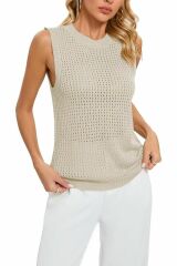 Crochet Bisiklet Yaka Triko T-shirt